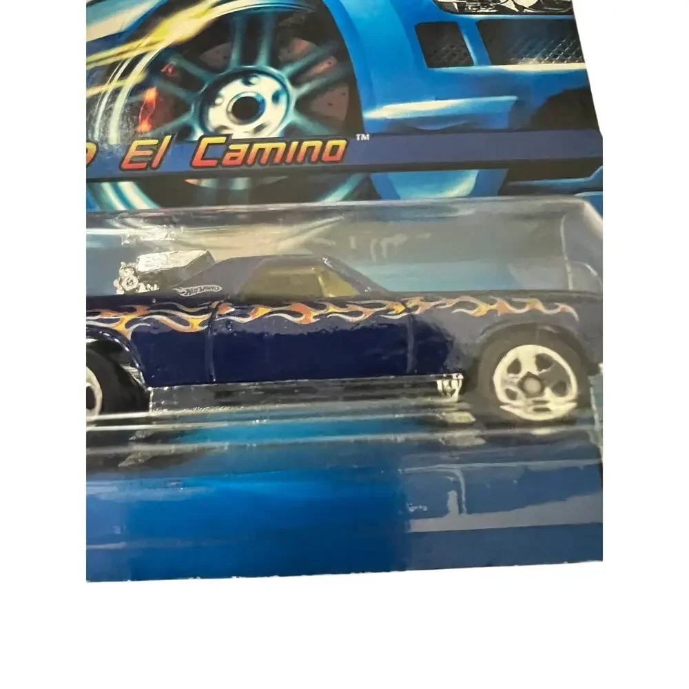 Hot Wheels 1969 El Camino Die Cast Car 171 Blue Flames Silver Yellow New 1:64